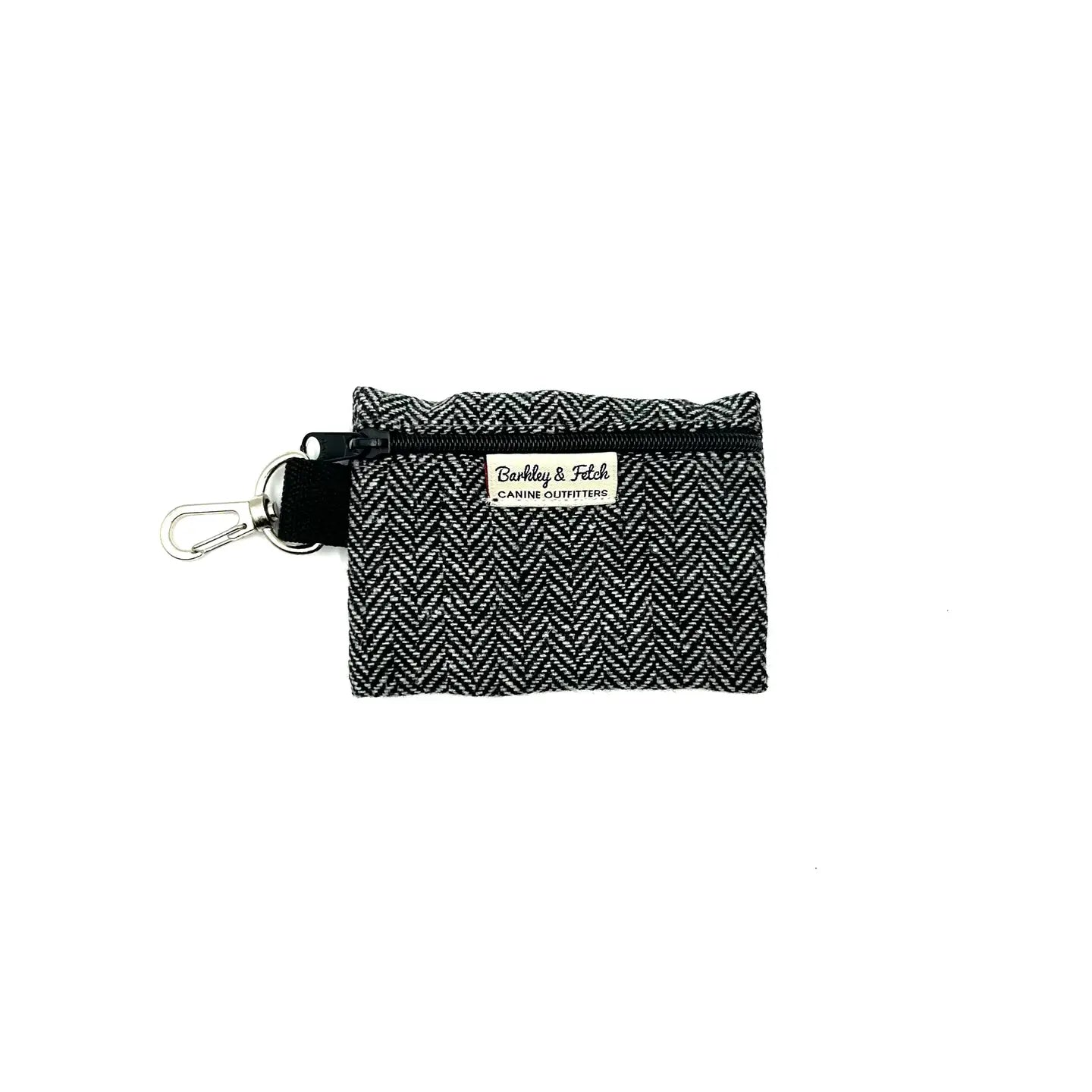 Barkley and Fetch Grey Herringbone Poo Bag Holder