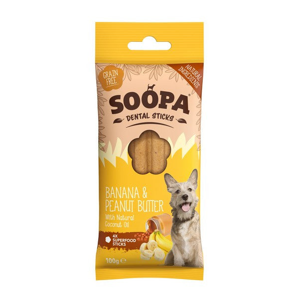 Soopa Dental Sticks - Banana & Peanut Butter 100g