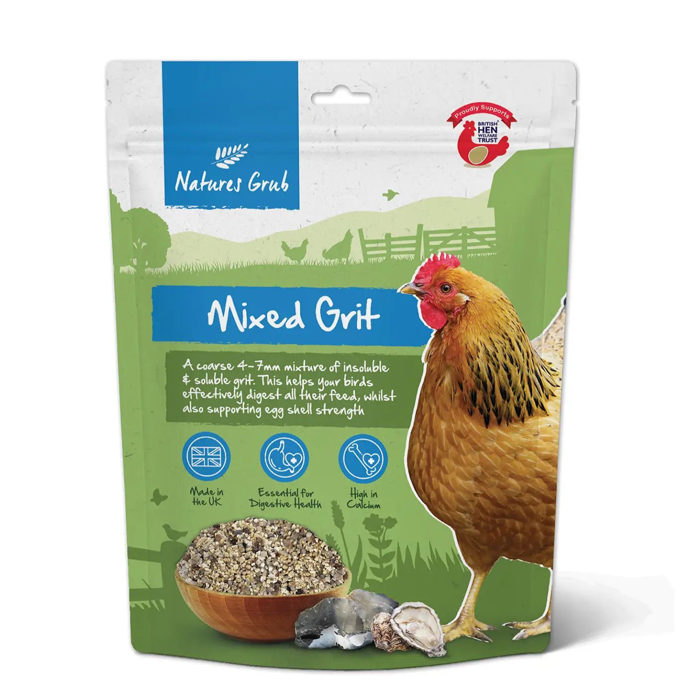 Natures Grub - Mixed Grit 1.5kg Pouch For Chickens & Poultry