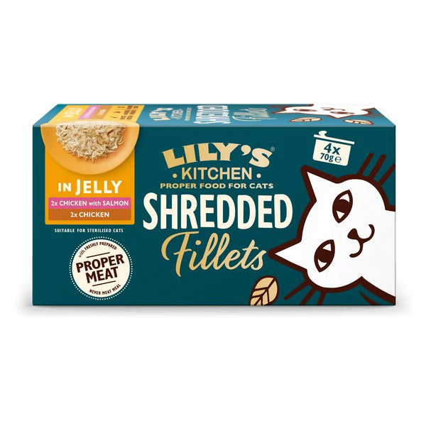 Lilys Kitchen Cat Shredded Fillets in Jelly Multipack 4x70g