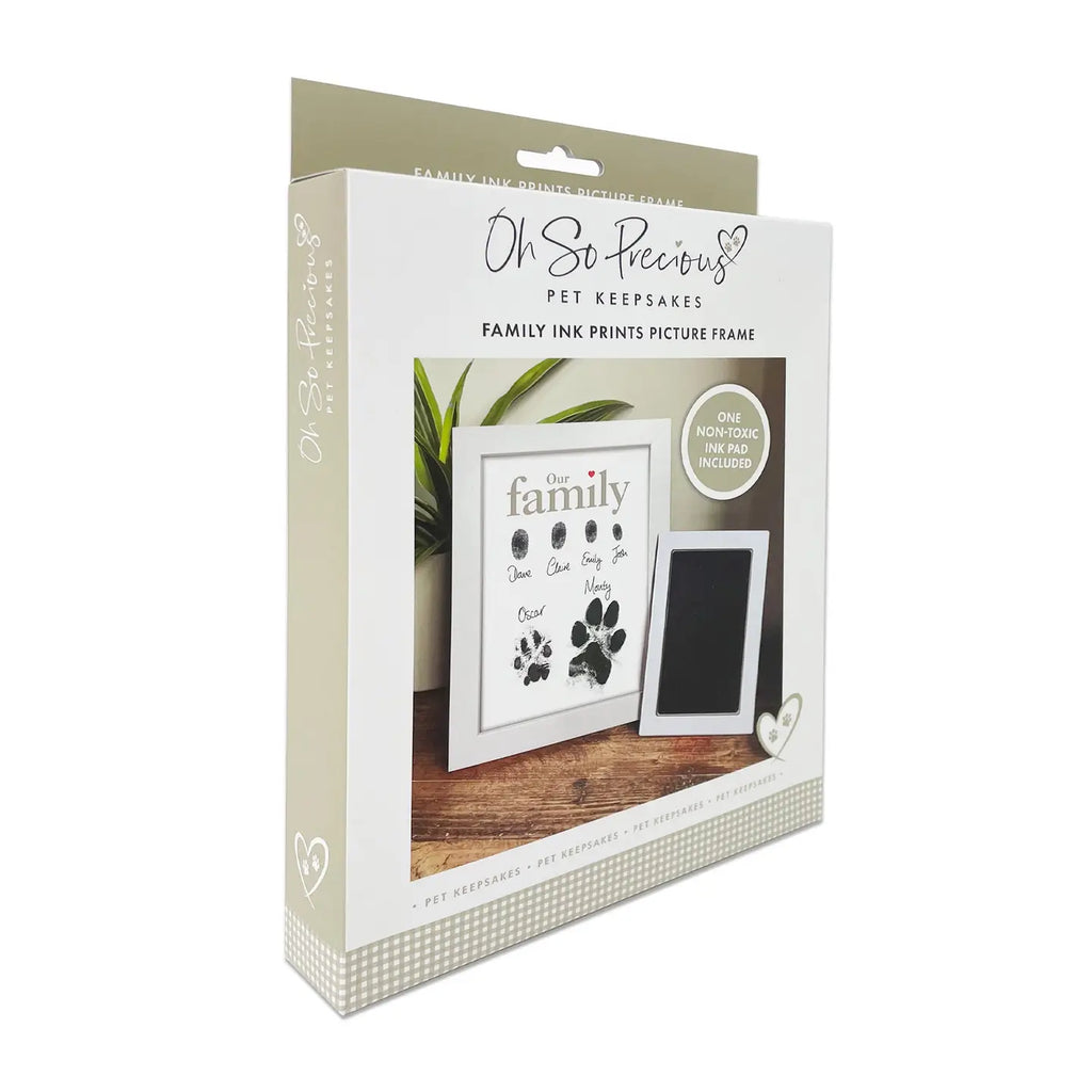 Framed Family Finger and Paw Print Frame with Ink Kit