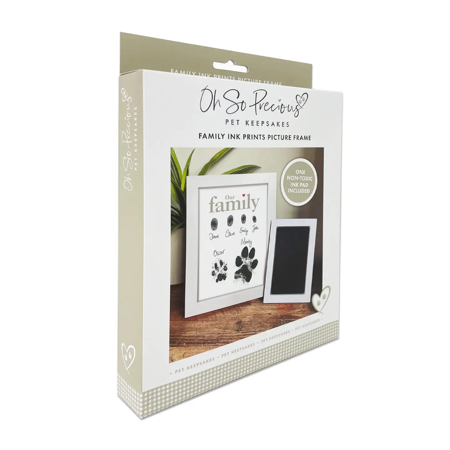 Framed Family Finger and Paw Print Frame with Ink Kit