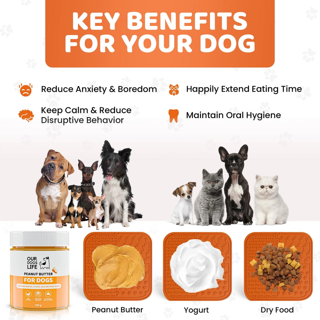 Our Dogs Life Lick Mat For Dogs with Spreader & Brush