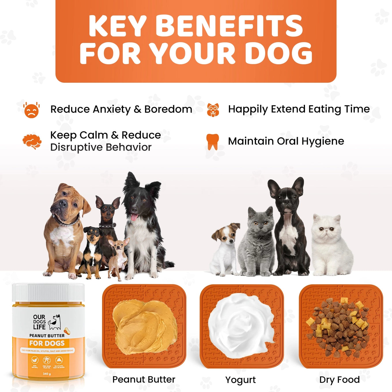 Our Dogs Life Lick Mat For Dogs with Spreader & Brush