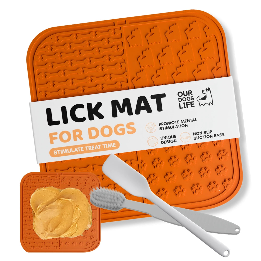 Our Dogs Life Lick Mat For Dogs with Spreader & Brush