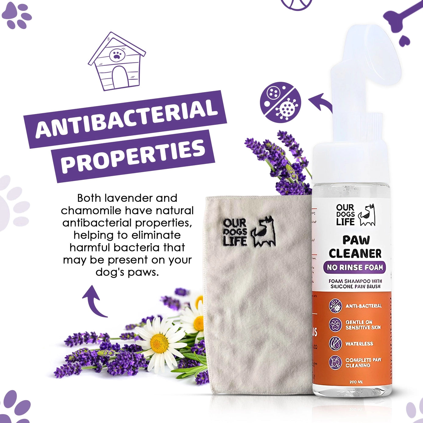 Our Dogs Life Paw Cleaner Shampoo with Towel