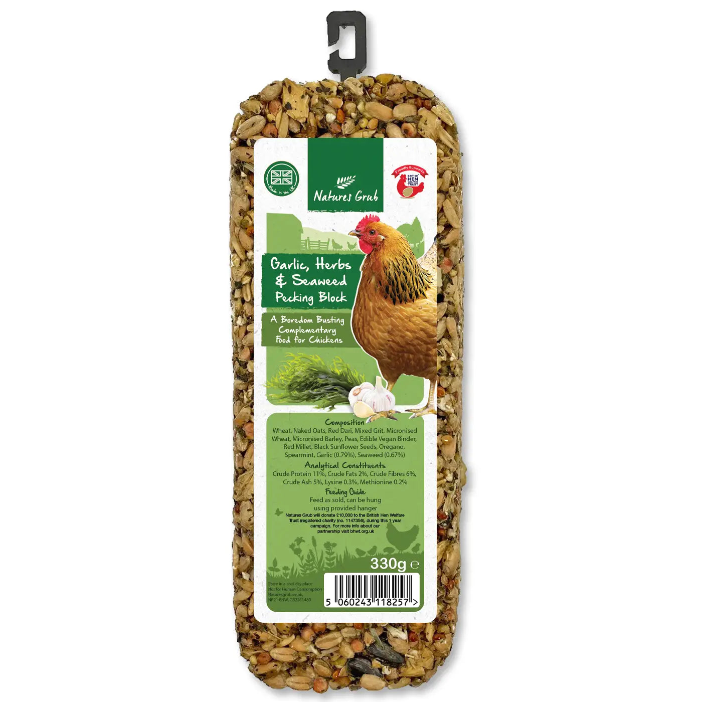 Natures Grub - Garlic, Herbs & Seaweed Pecking Block 330g