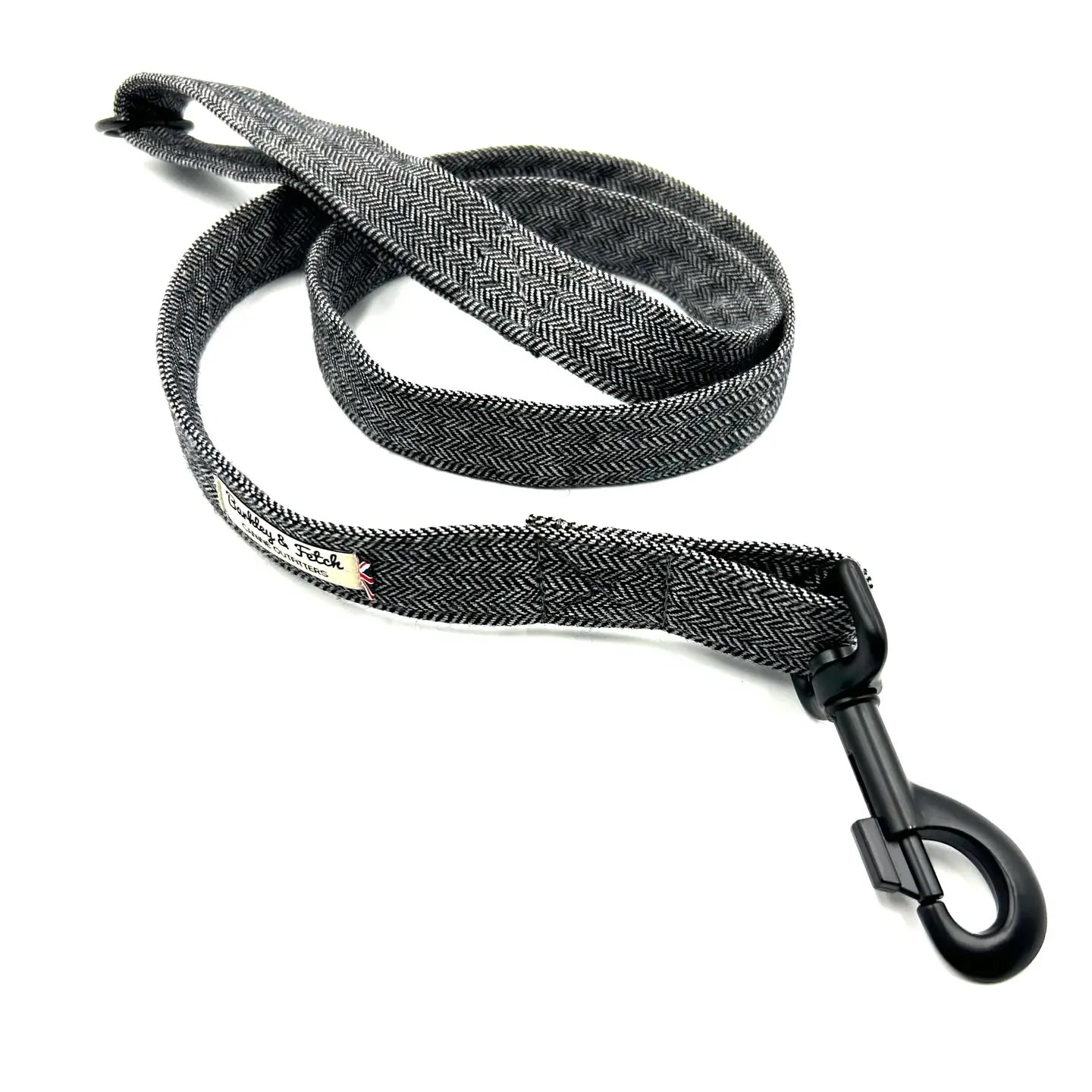 Barkley and Fetch Grey Herringbone Dog Lead