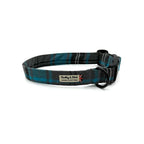 Barkley and Fetch Turquoise and Grey Tartan Dog Collar