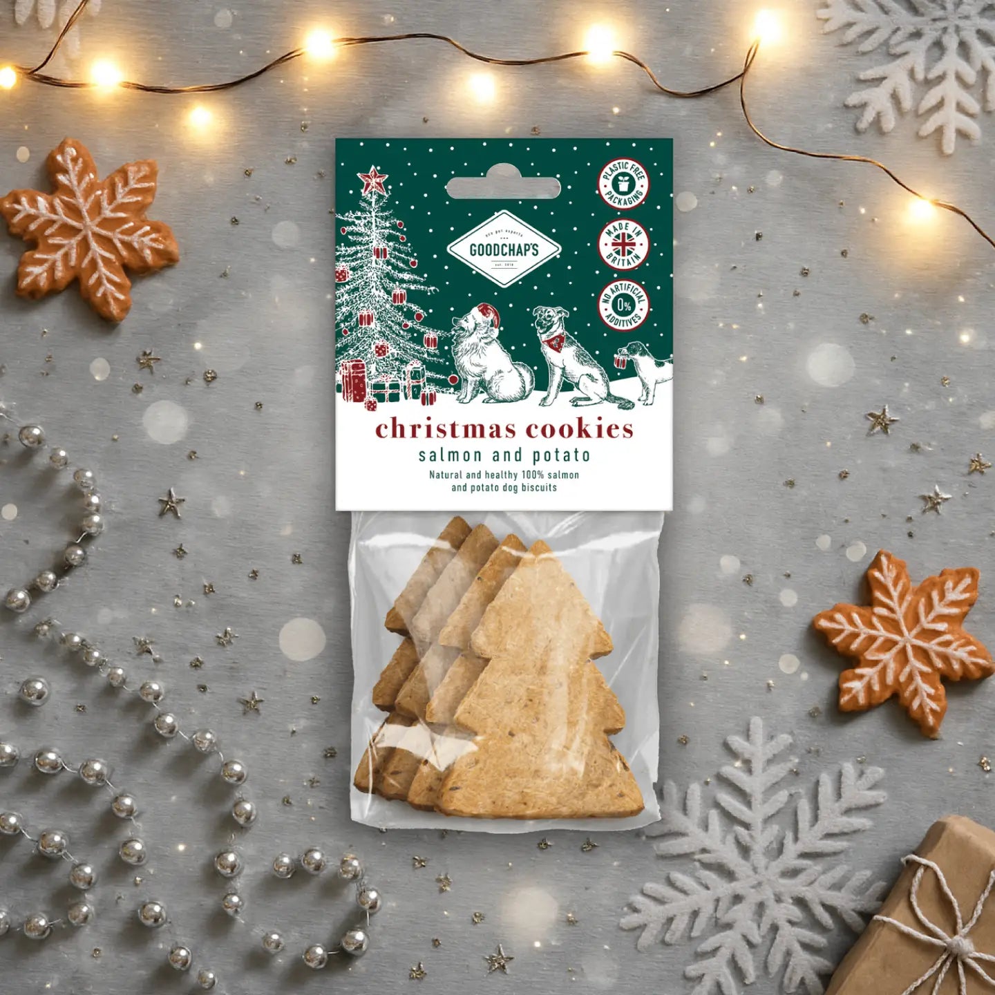 Goodchaps Christmas Cookies Natural Salmon Dog Treats