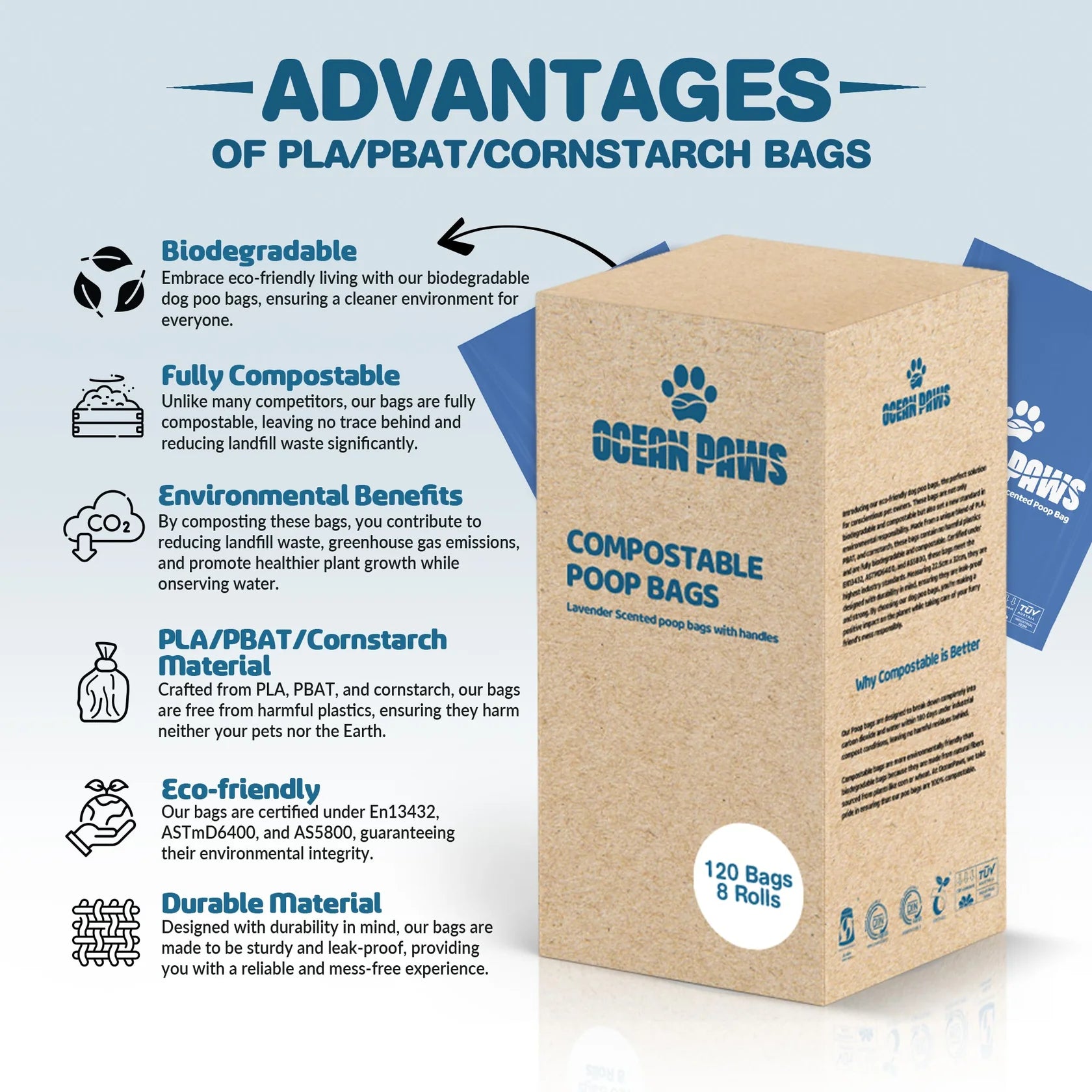 Ocean Paws Compostable Dog Poo Bags