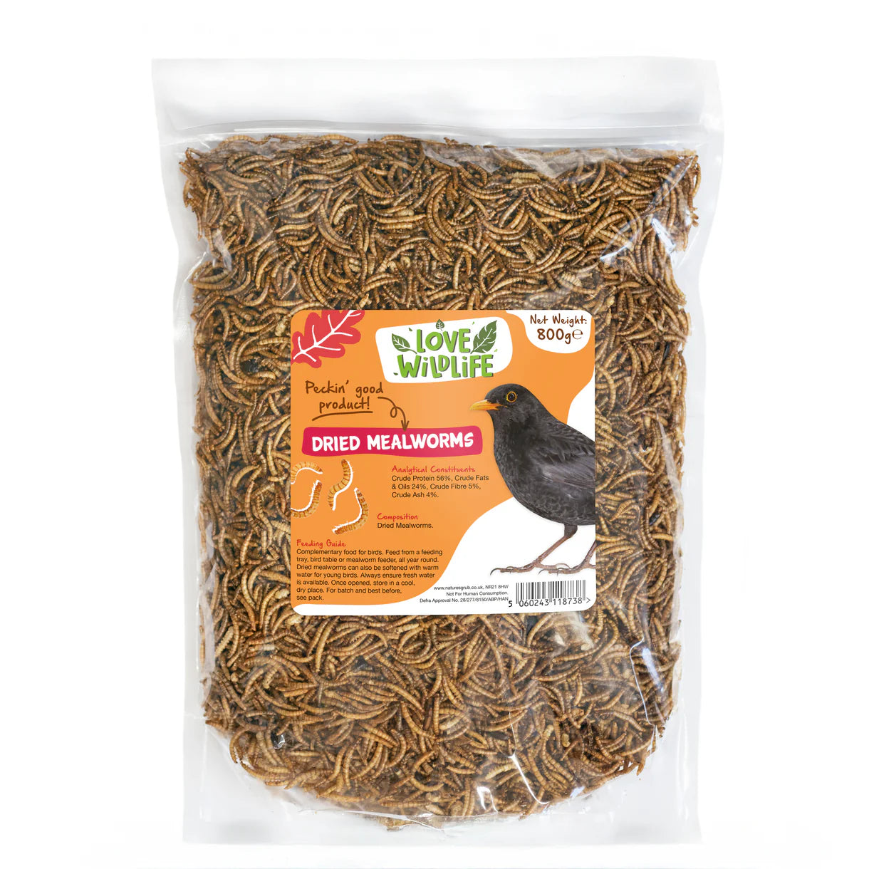 Love Wildlife Dried Mealworms 800g