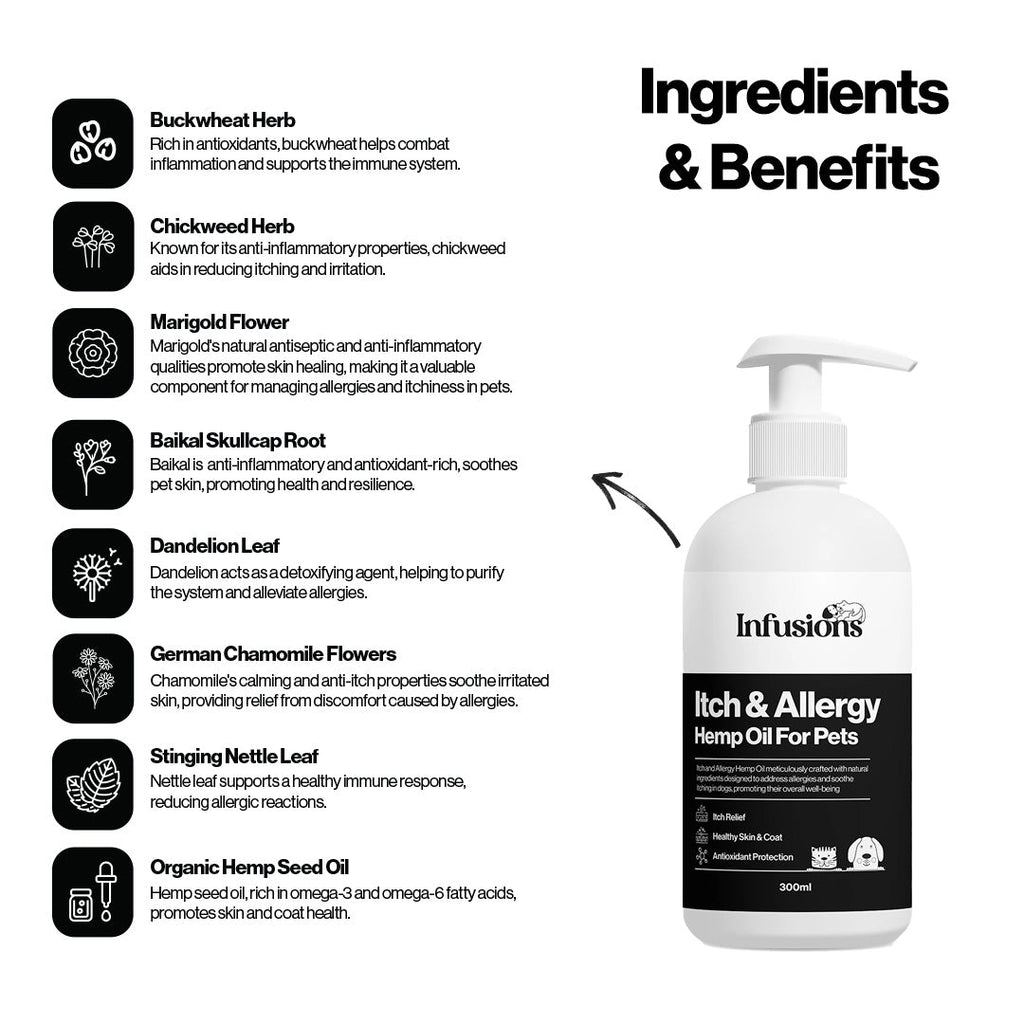 Infusions Itch & Allergy Hemp Oil For Pets