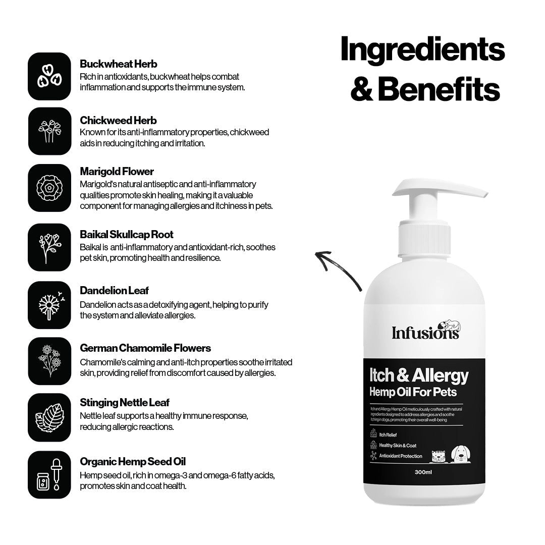 Infusions Itch & Allergy Hemp Oil For Pets