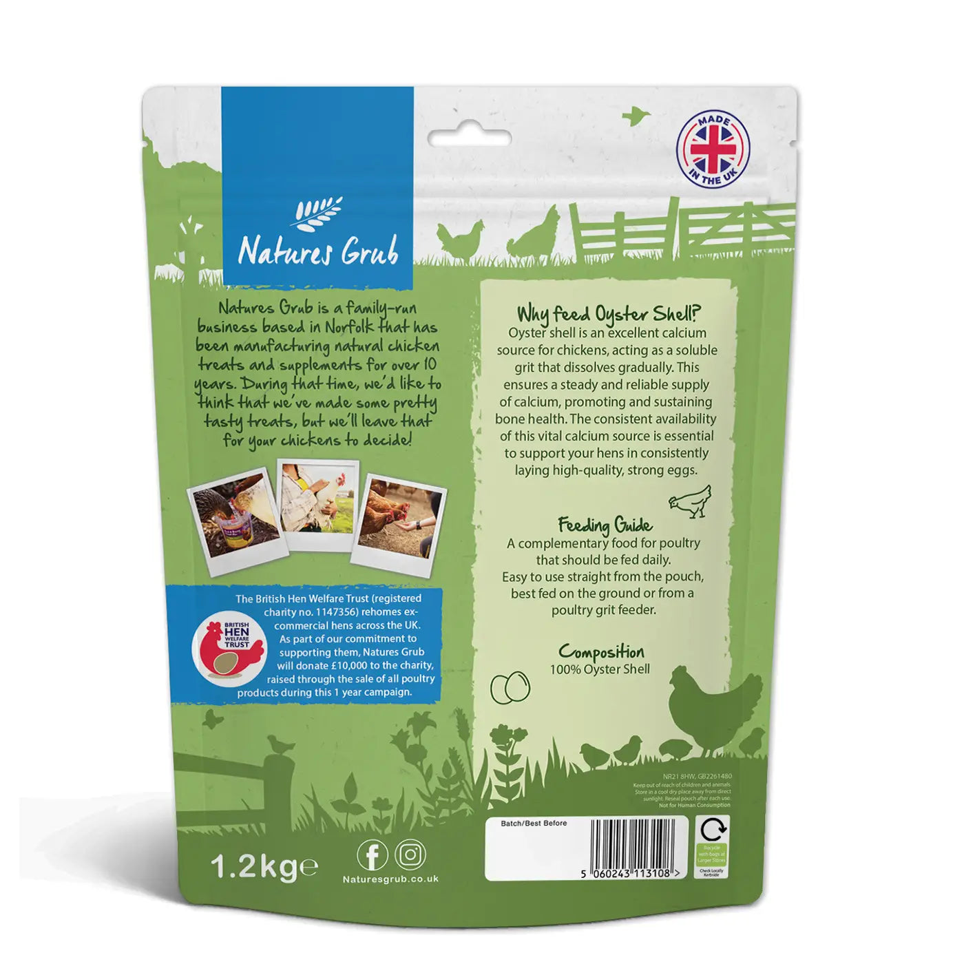 Natures Grub - Mixed Grit 1.5kg Pouch For Chickens & Poultry