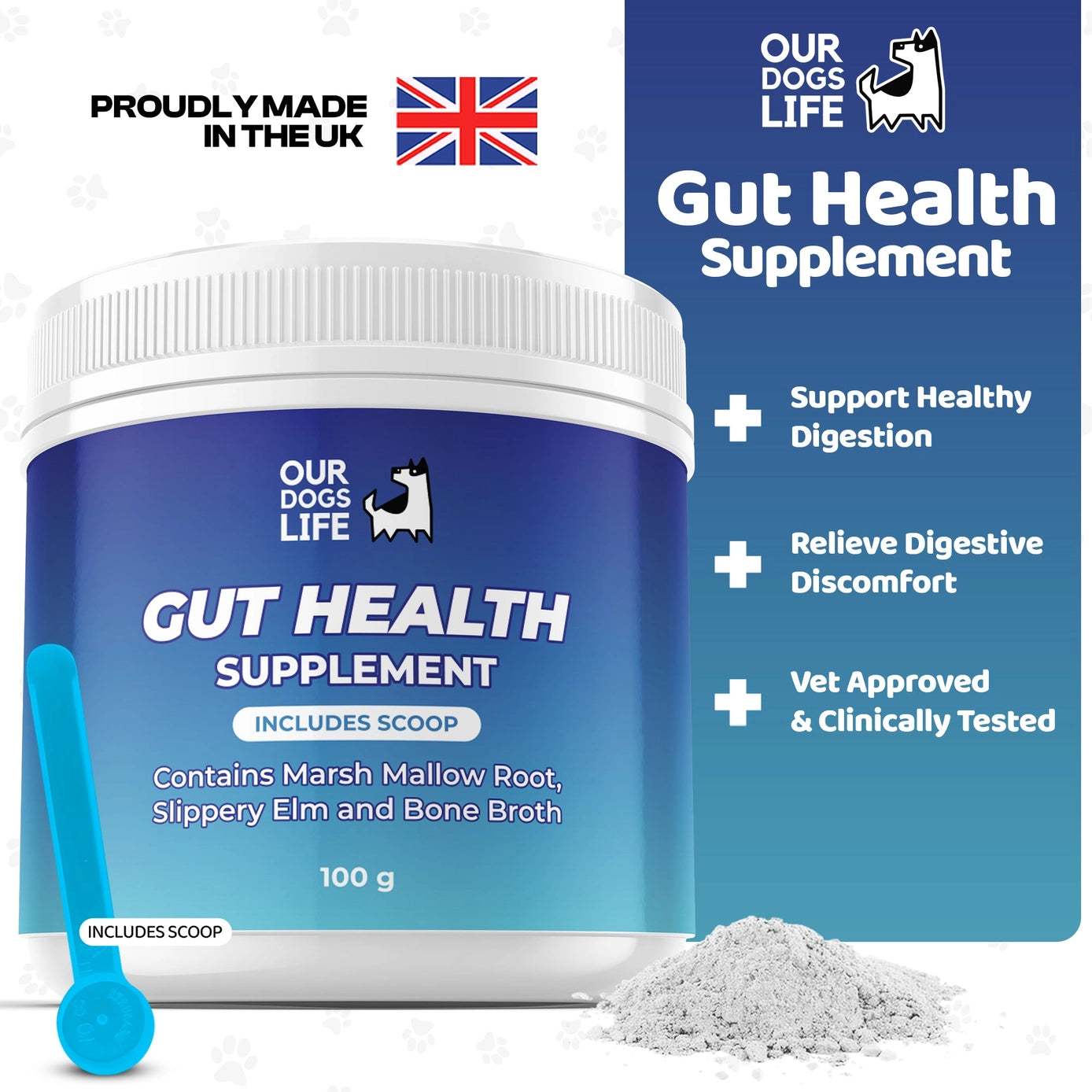 Our Dogs Life Gut Health Powder Supplement For Dogs