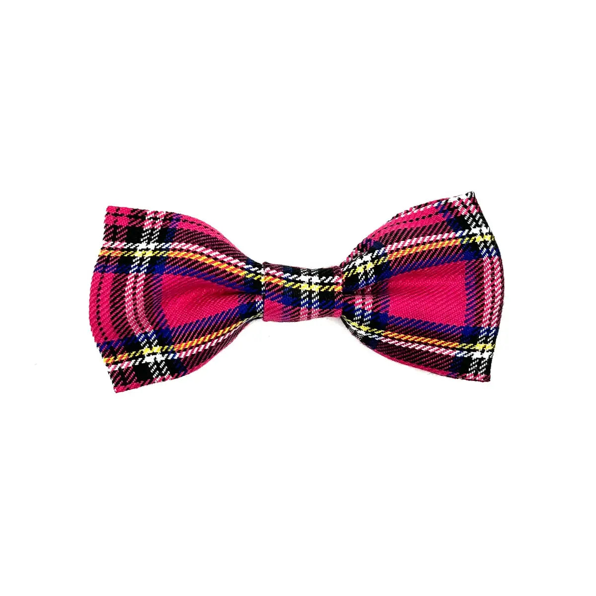 Barkley and Fetch Bright Pink Tartan Bowtie