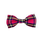 Barkley and Fetch Bright Pink Tartan Bowtie